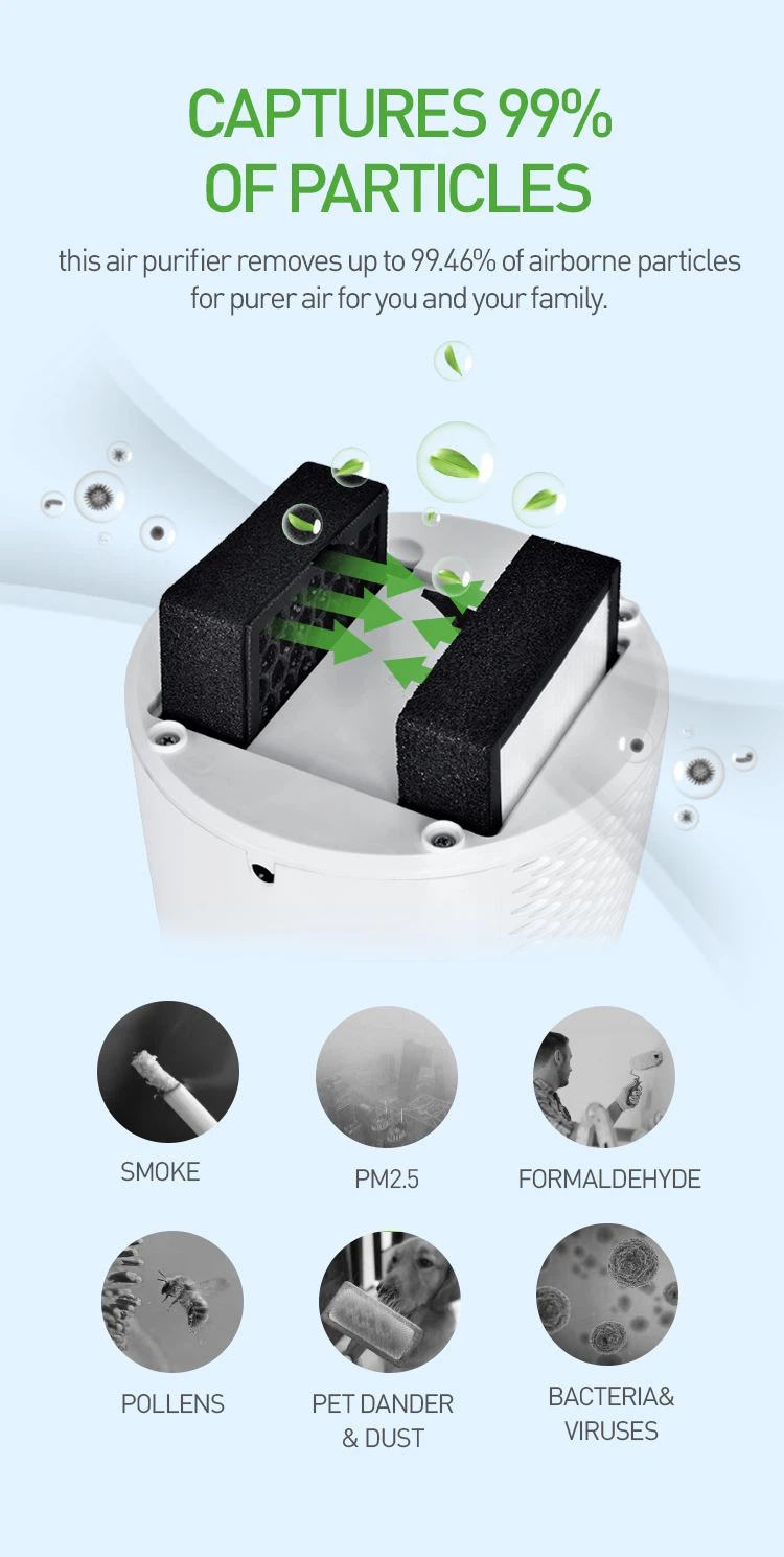 Countertop Air Purifier With H13 HEPA Filter, Filters 99.97% smoke, pollen, allergens, bacteria, molds and viruses 03