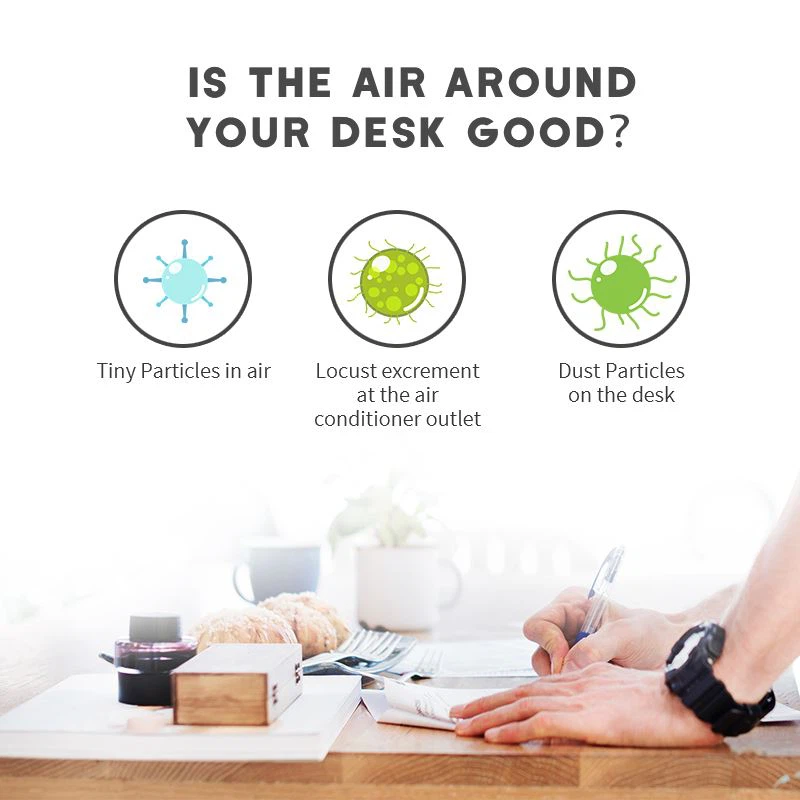 Mini Air Purifier With H13 HEPA Filter, Filters 99.97% smoke, pollen, allergens, bacteria, molds and viruses 02